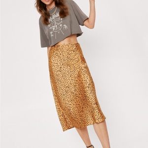 Nasty Gal dalmatian print midi skirt